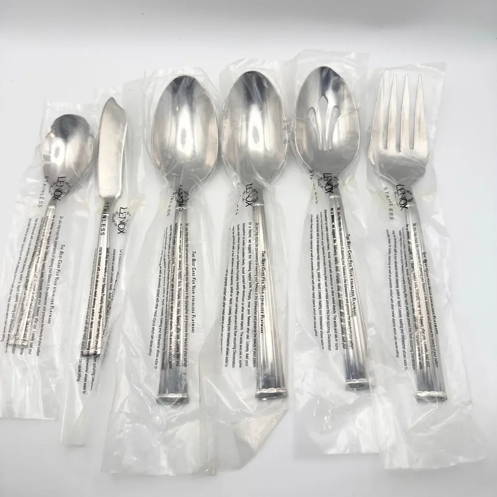 Lenox Stainless 18/10 Vietnam Lanford New Serving Utensil Set Flatware 6 Pieces